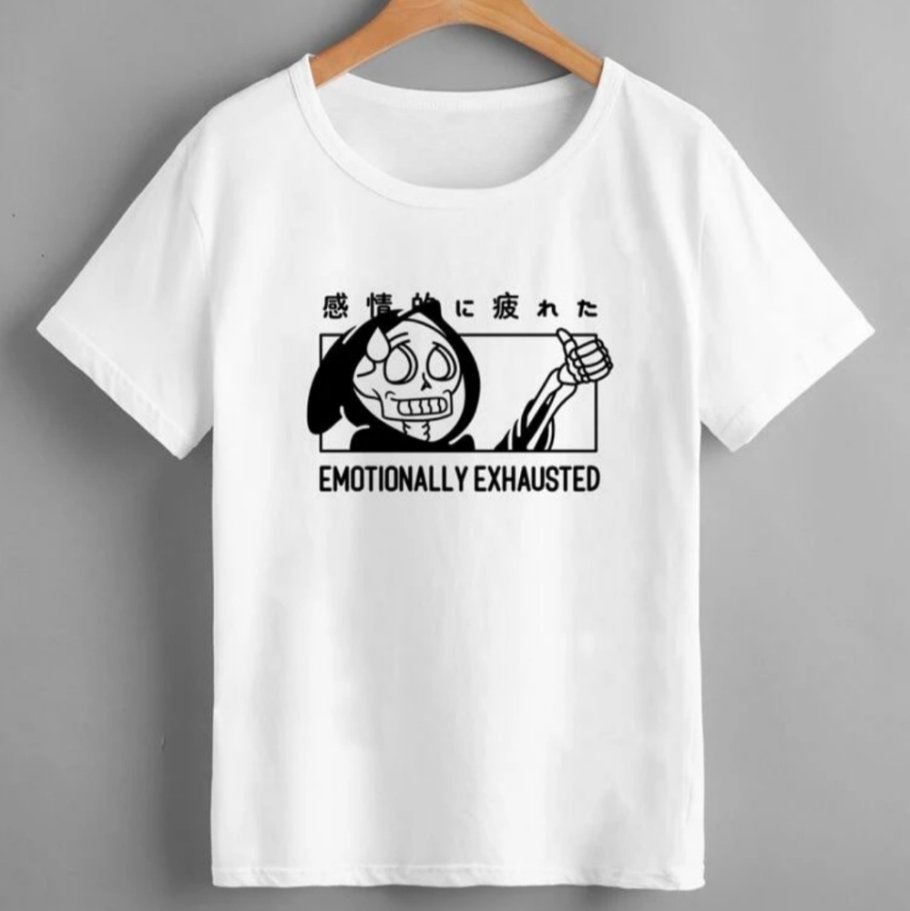 Skull Print Graphic Cotton T-Shirt